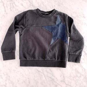 Boys Diesel black sweatshirt with denim star in french terry size 8